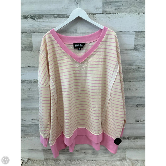 Top Long Sleeve By White Birch In Cream & Pink, Size: 2x