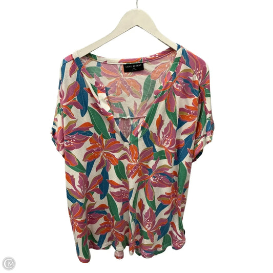 Top Short Sleeve By Lane Bryant In Multi-colored, Size: 2x