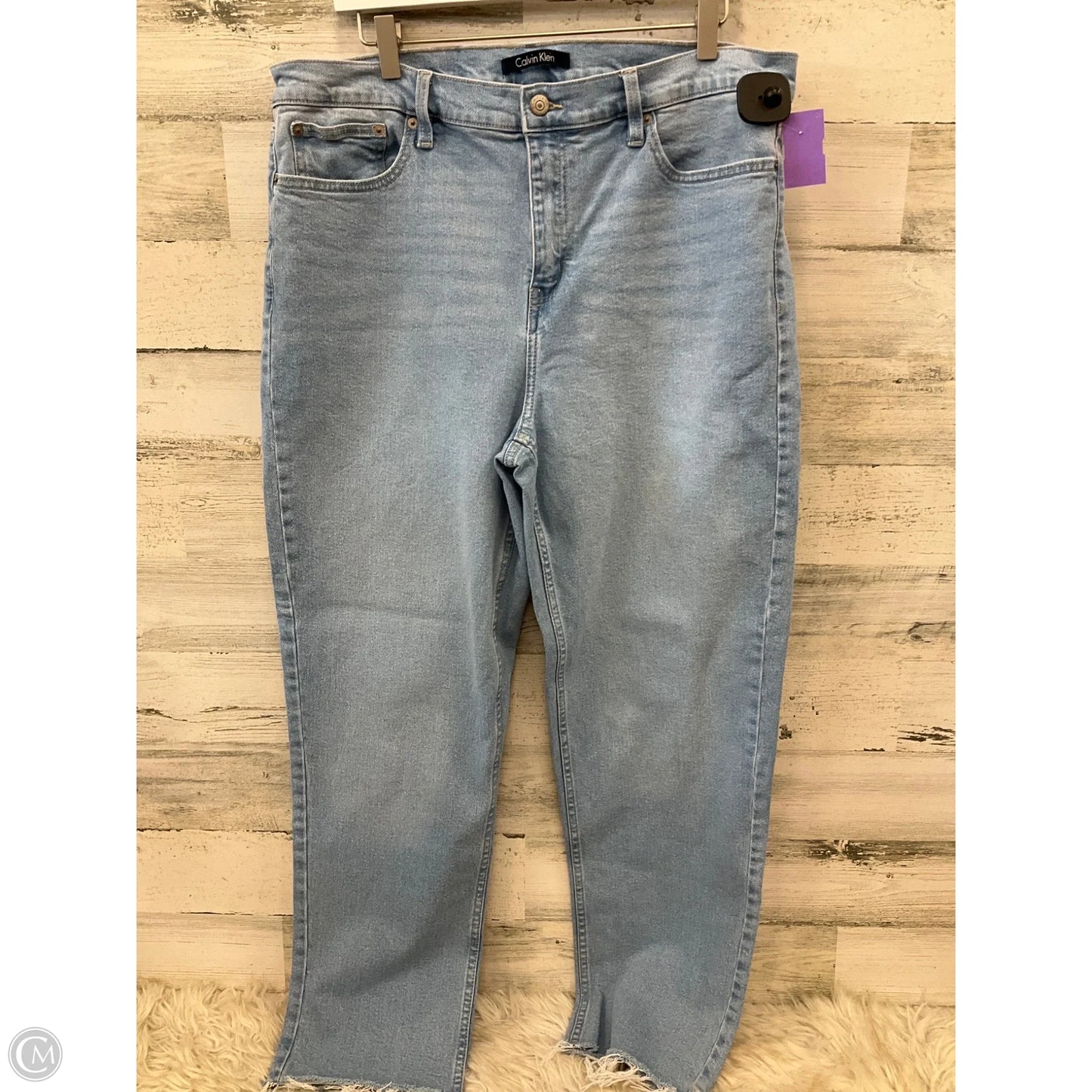 Jeans Cropped By Calvin Klein In Blue Denim, Size: 16