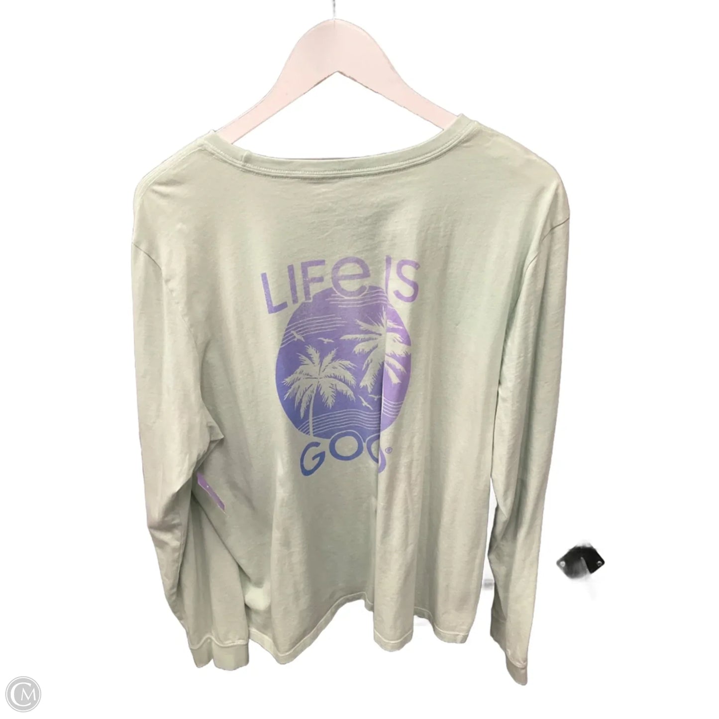 Top Long Sleeve By Life Is Good In Green, Size: 3x
