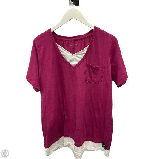 Top Short Sleeve By Woman Within In Purple, Size: 1x
