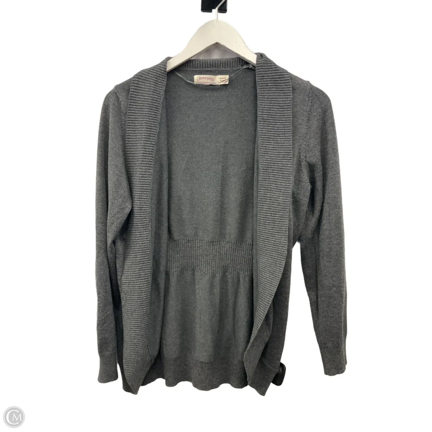 Sweater Cardigan By Faded Glory In Grey, Size: M