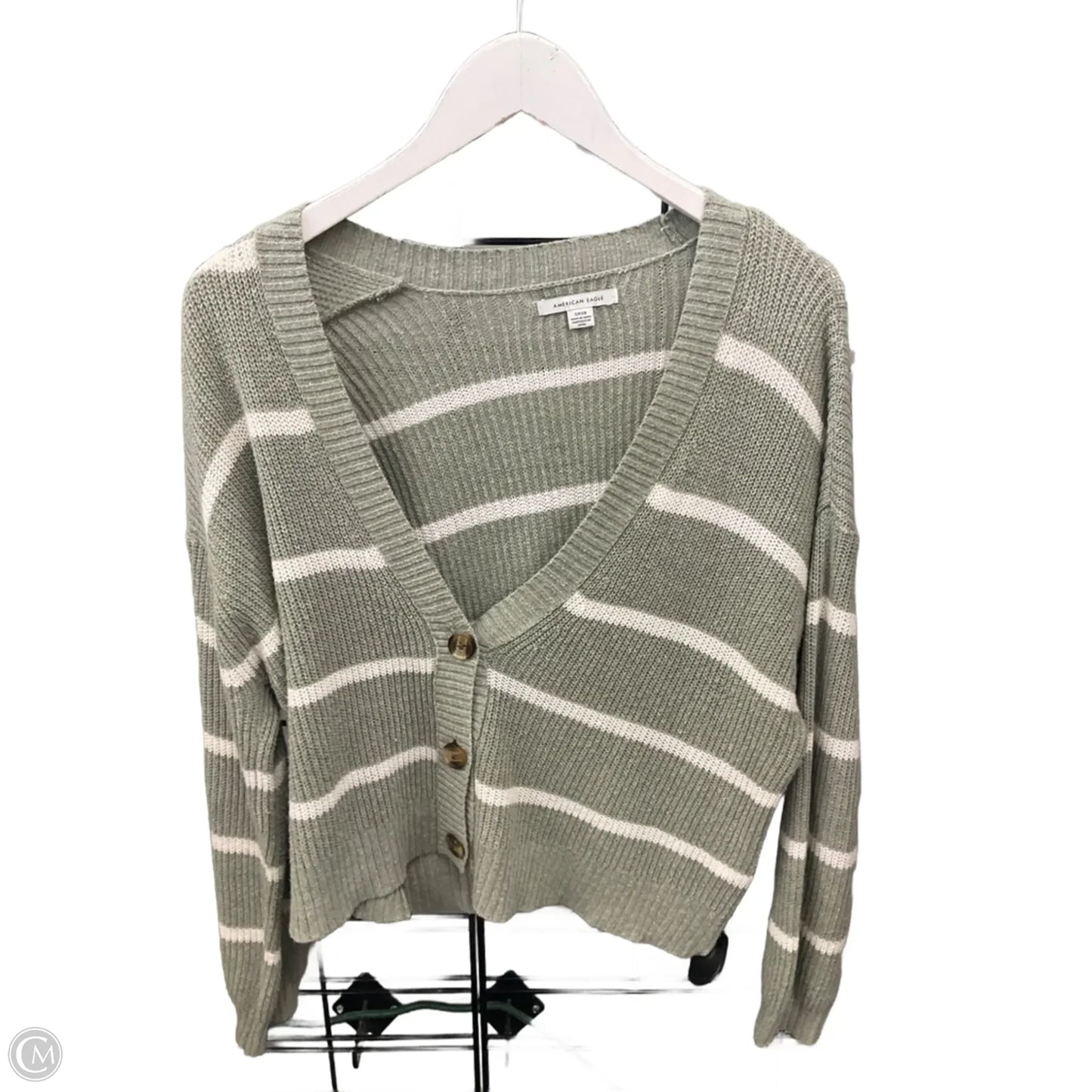 Sweater Cardigan By American Eagle In Green, Size: S