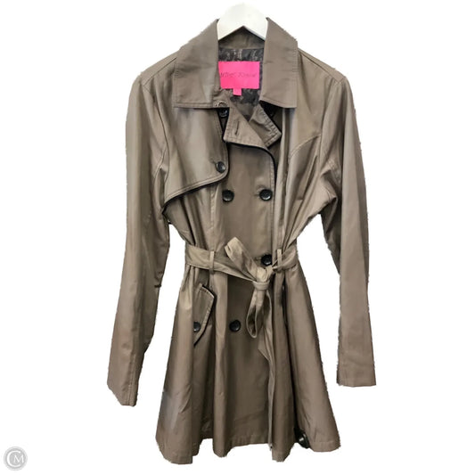 Coat Trench Coat By Betsey Johnson In Brown, Size: Xl
