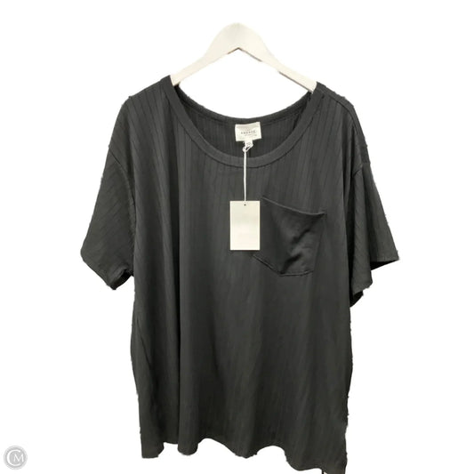 Top Short Sleeve By Andree By Unit In Black, Size: 2x