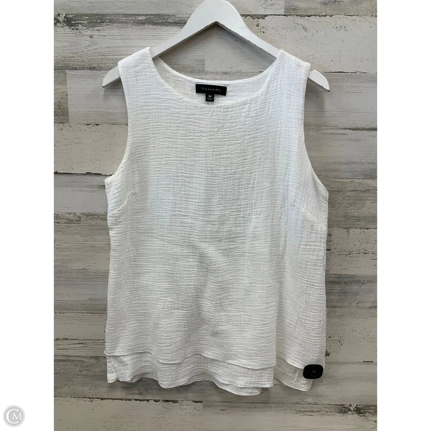 Top Sleeveless By Tahari By Arthur Levine In White, Size: M