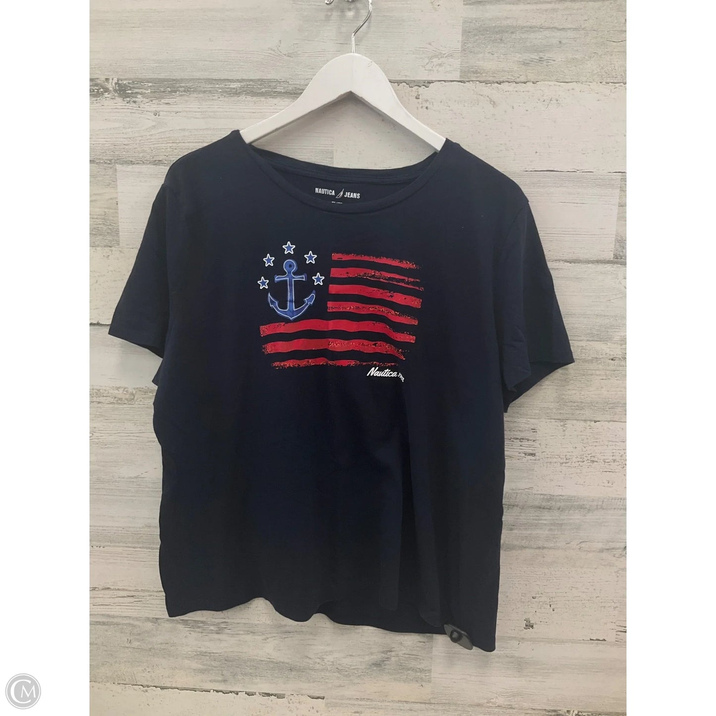 Top Short Sleeve By Nautica In Navy, Size: Xxl