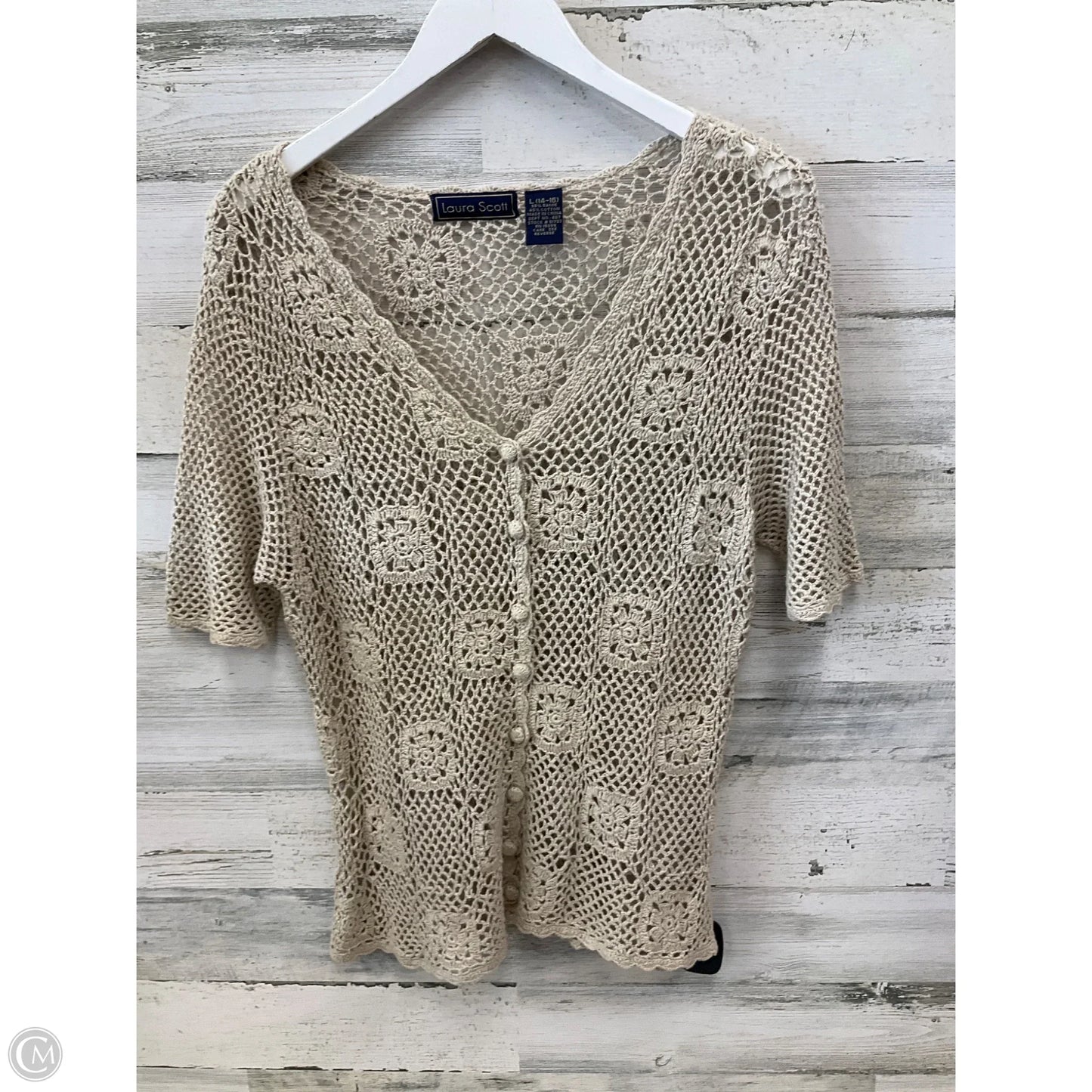 Cardigan By Laura Scott In Beige, Size: L