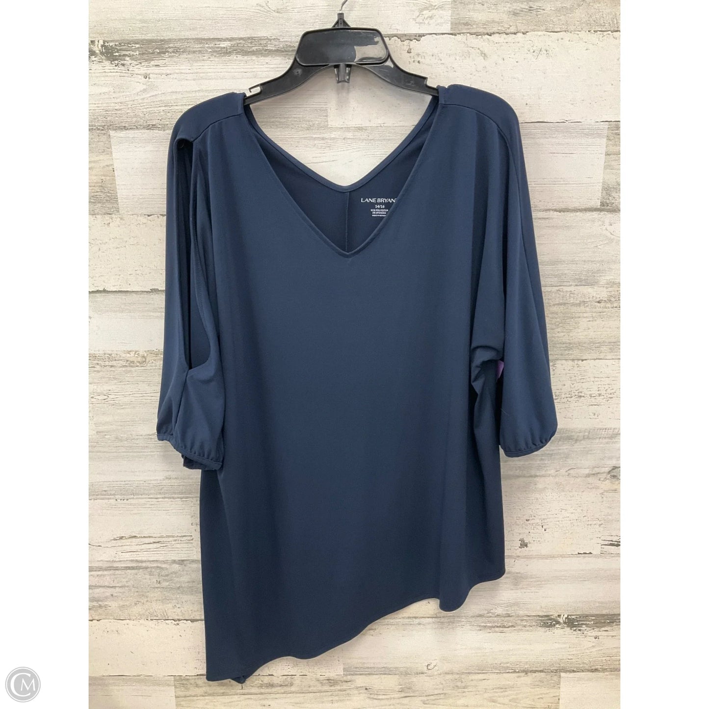 Top Short Sleeve By Lane Bryant In Navy, Size: Xl