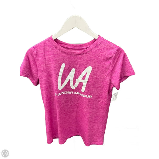 Athletic Top Short Sleeve By Under Armour In Pink, Size: S