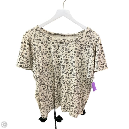 Top Short Sleeve By Sonoma In Cream & Grey, Size: Xl