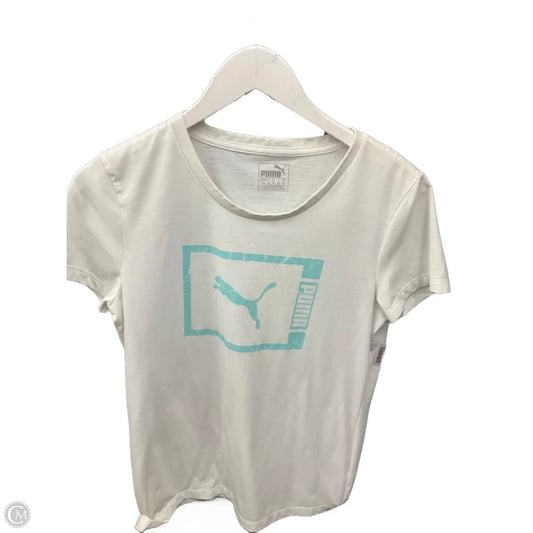 Athletic Top Short Sleeve By Puma In White, Size: S