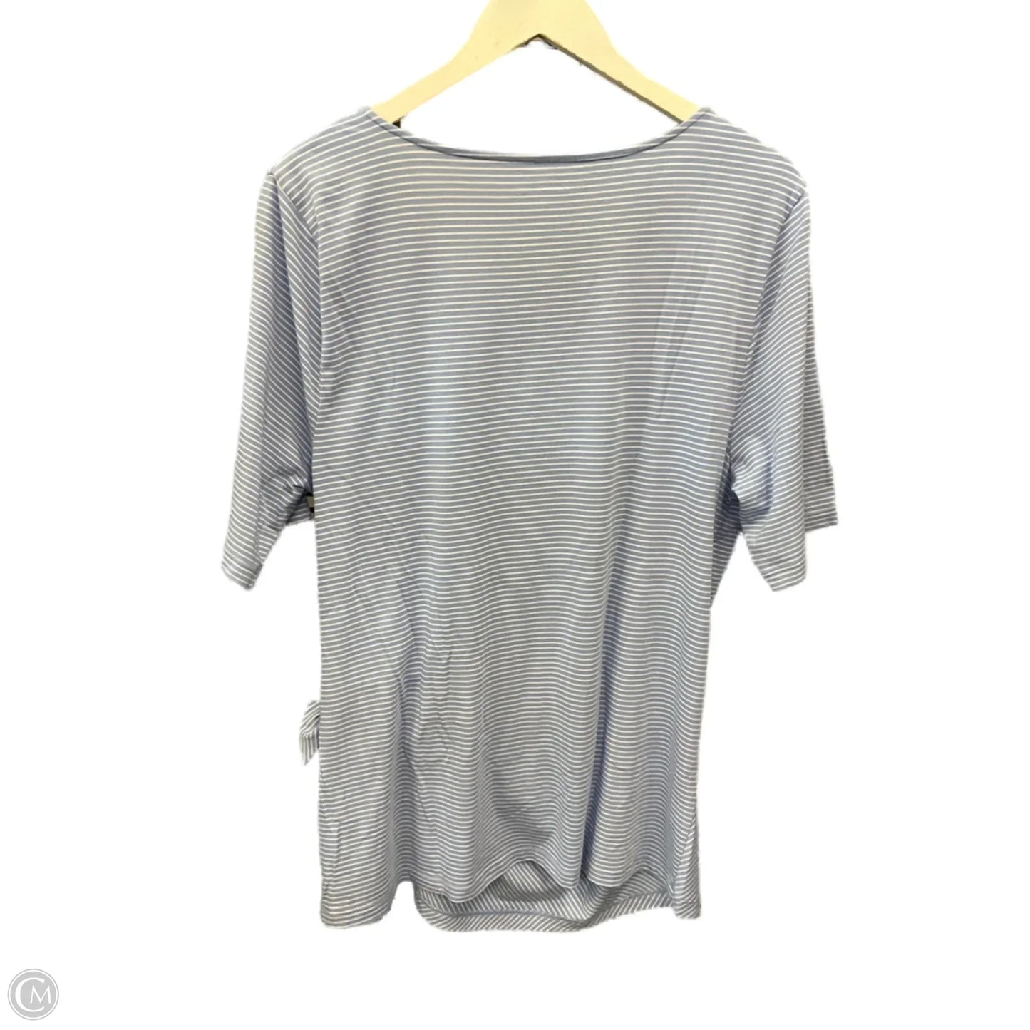 Top Short Sleeve By Lands End In Blue & White, Size: Xl