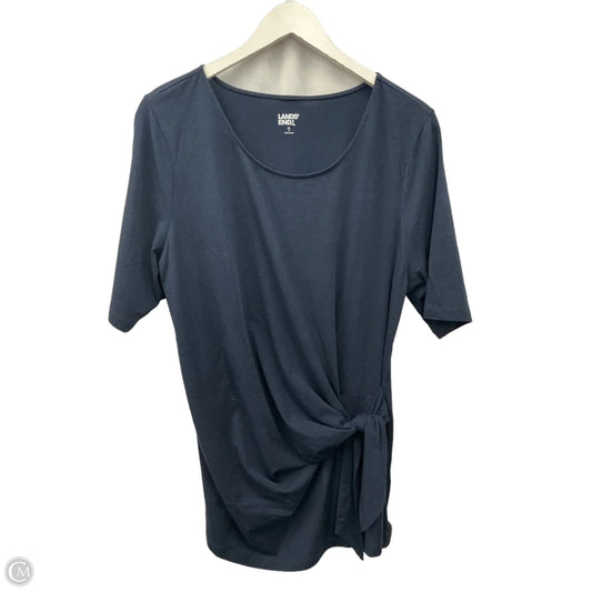 Top Short Sleeve By Lands End In Navy, Size: Xl