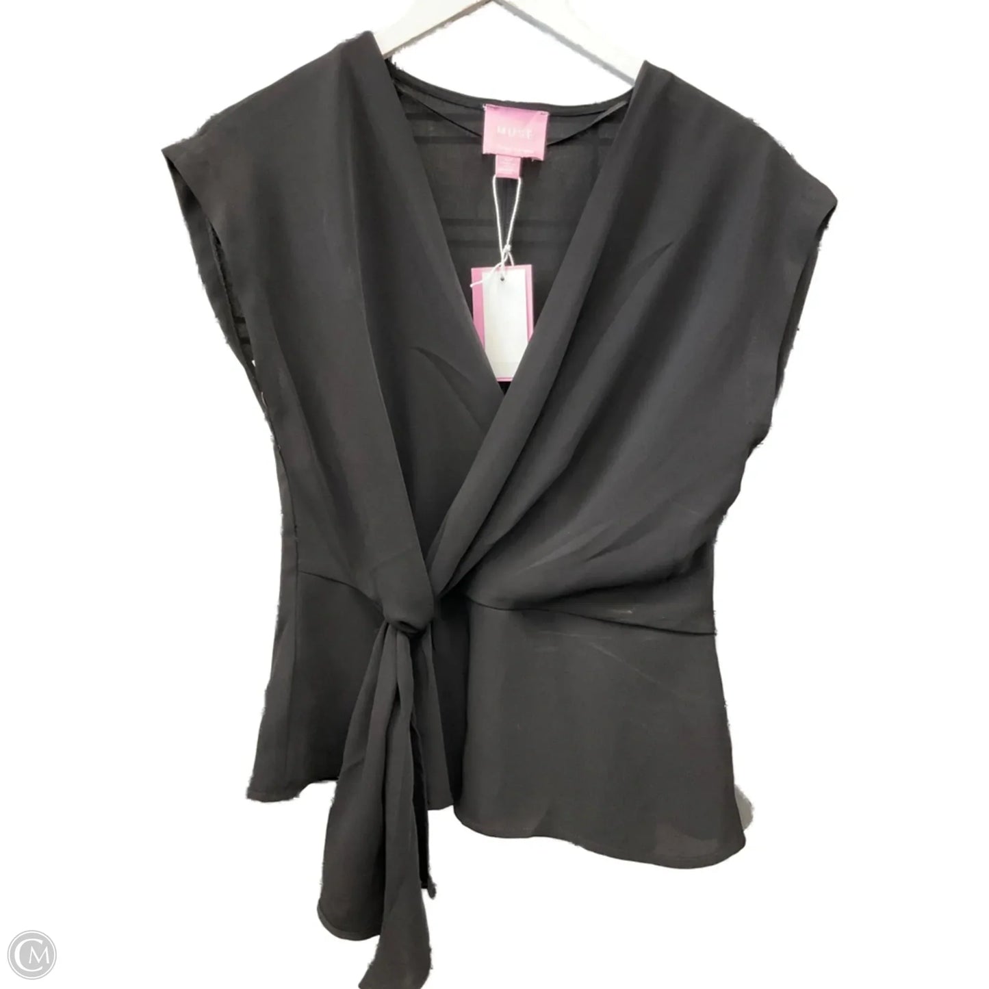 Top Short Sleeve By Muse In Black, Size: S