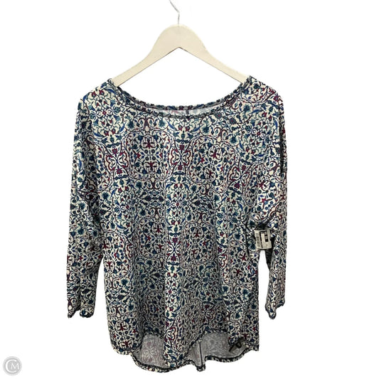 Top Long Sleeve By St Johns Bay In Blue & Purple, Size: Xxl