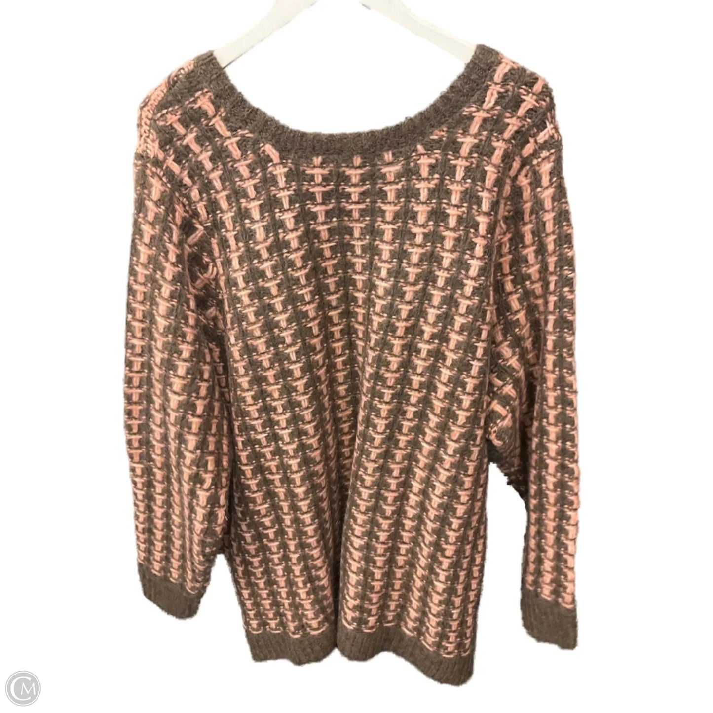 Sweater By Logo In Brown & Pink, Size: 2x