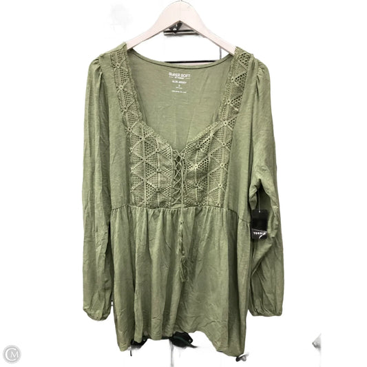 Top Long Sleeve By Torrid In Green, Size: 2x