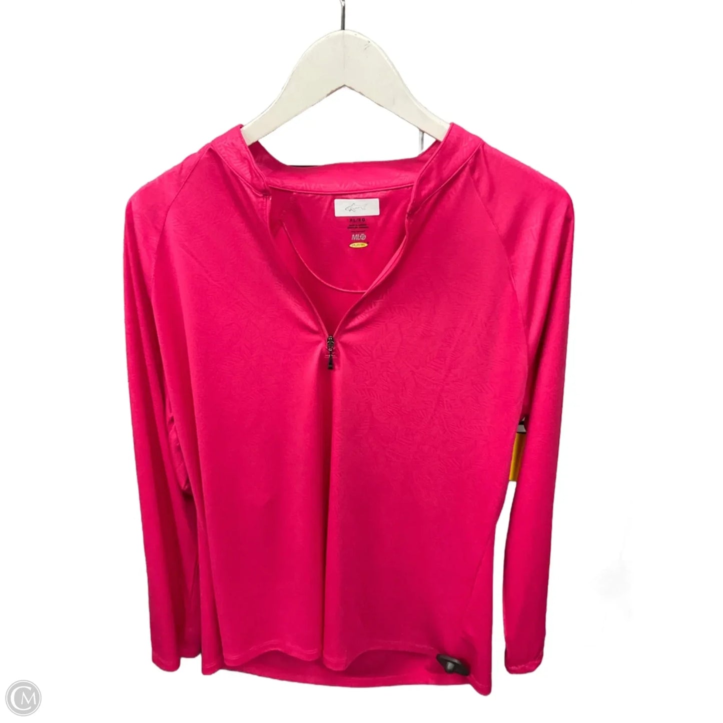 Athletic Top Long Sleeve Collar By Gym Shark In Pink, Size: Xl
