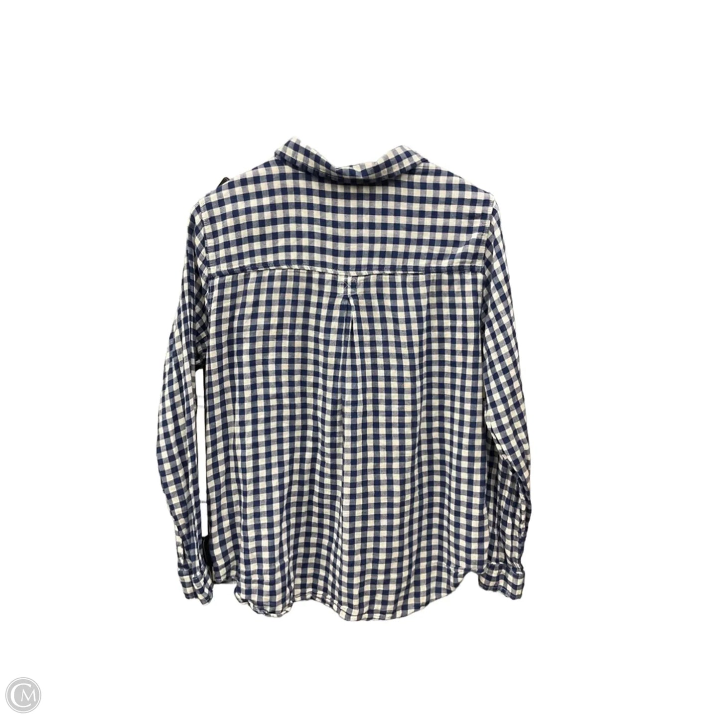 Top Long Sleeve By American Eagle In Blue & White, Size: L