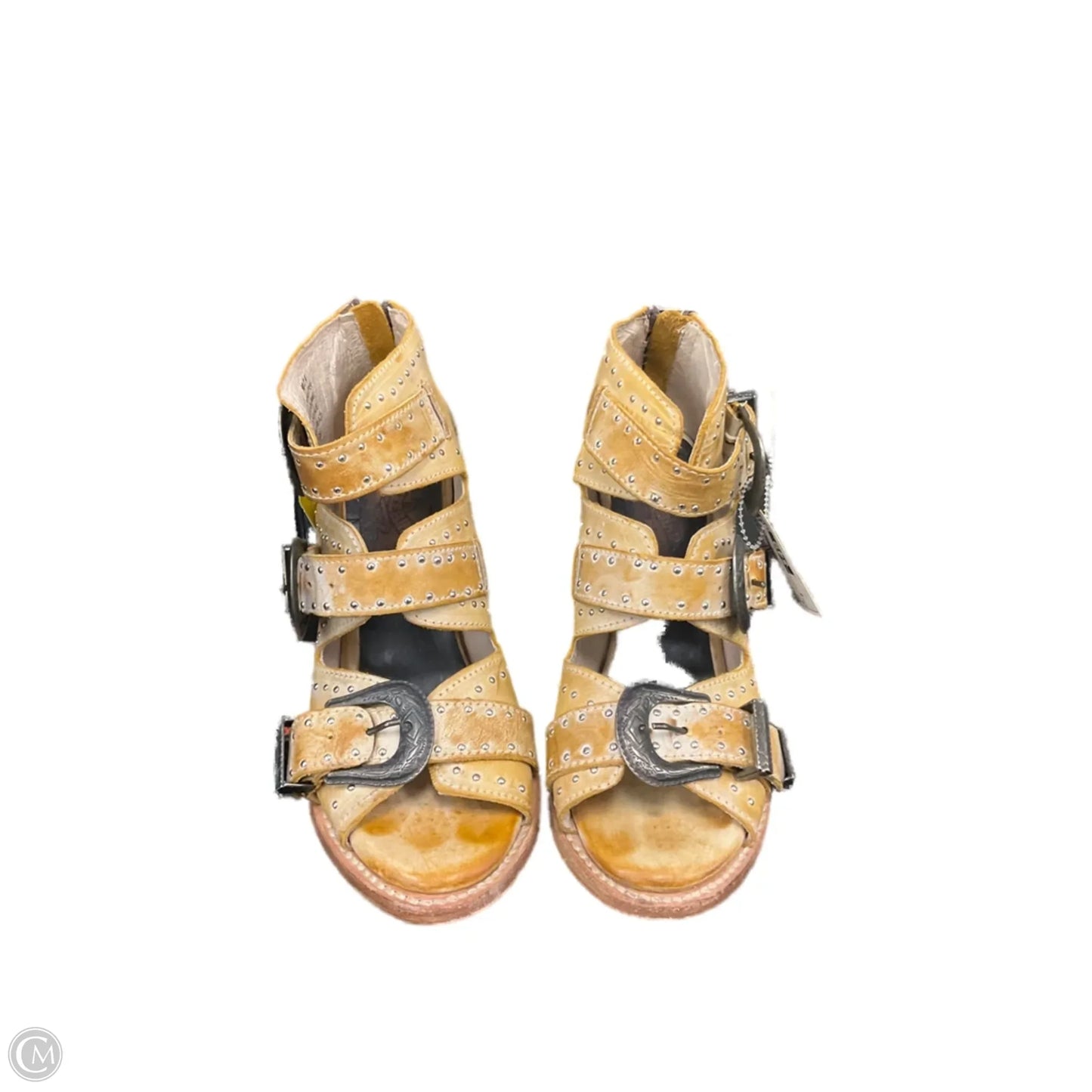 Boots Ankle Heels By Freebird In Tan, Size: 8