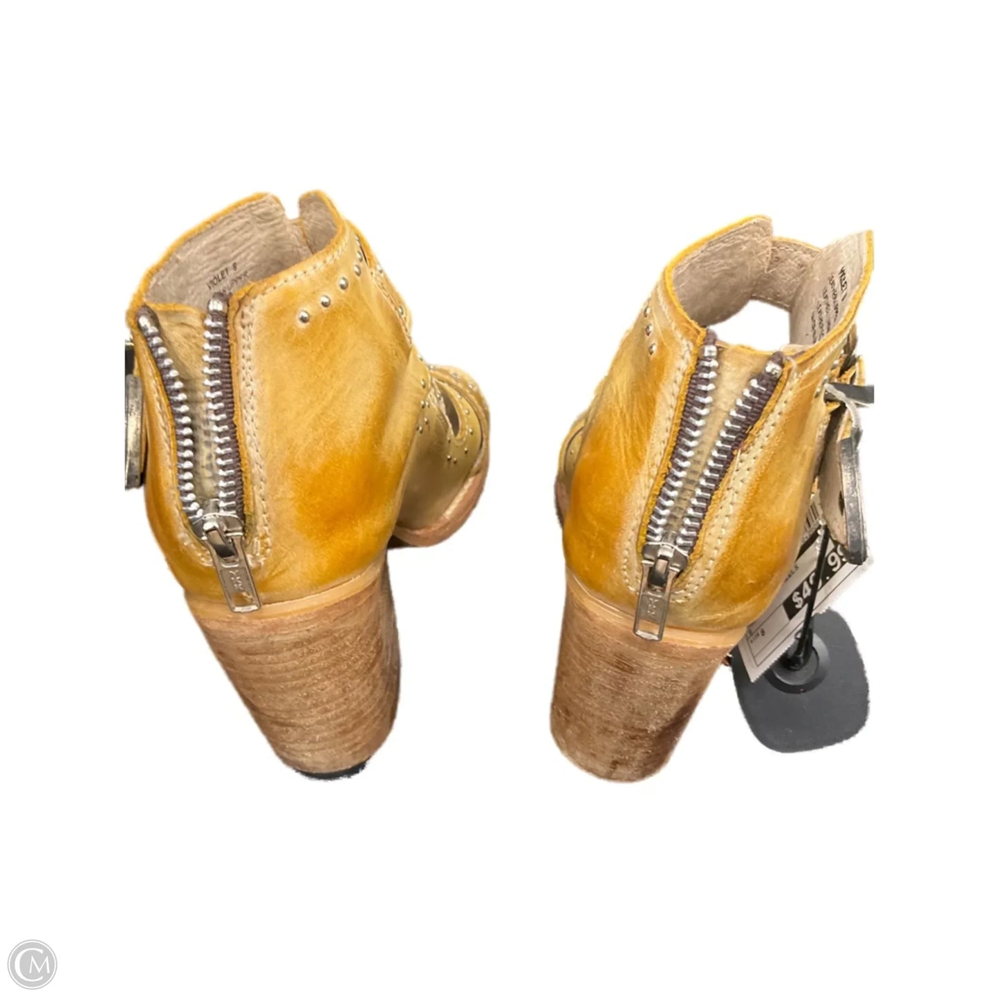 Boots Ankle Heels By Freebird In Tan, Size: 8