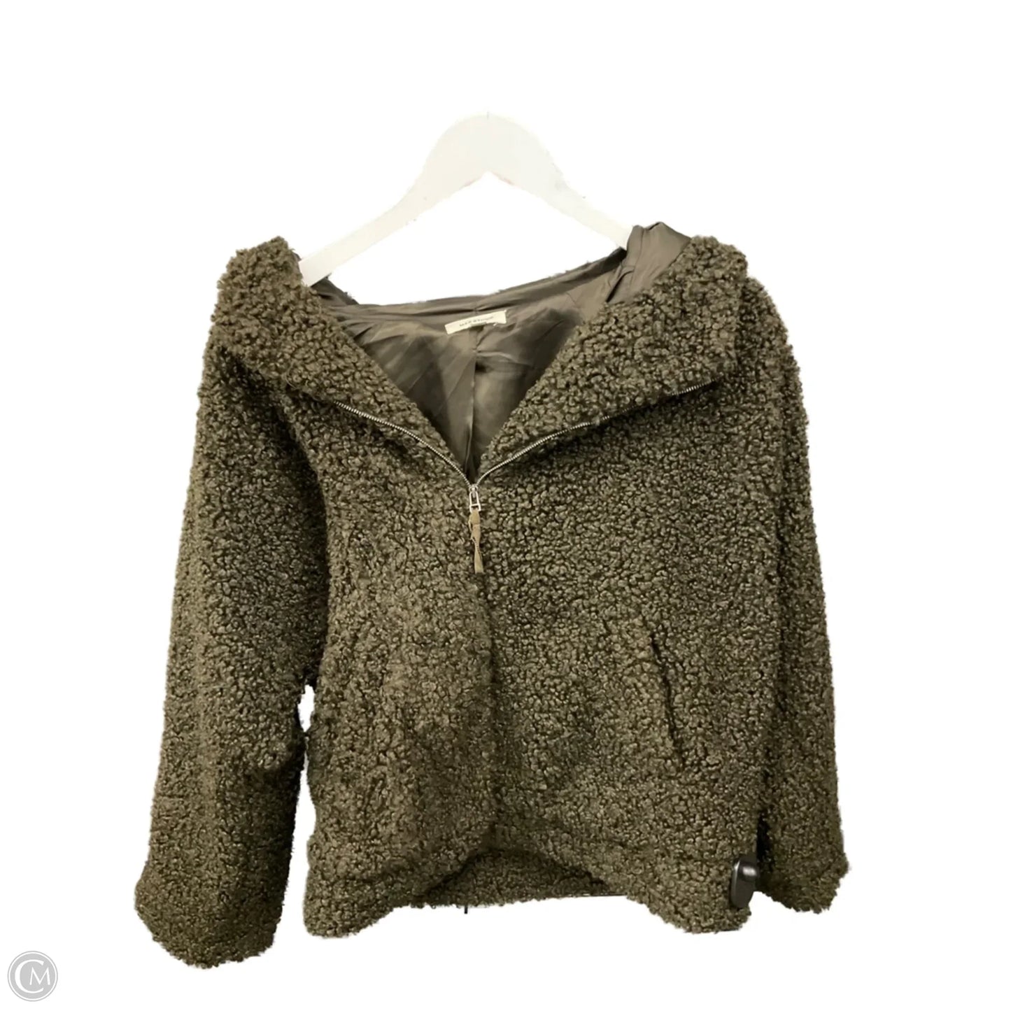 Jacket Faux Fur & Sherpa By Max Studio In Green, Size: M