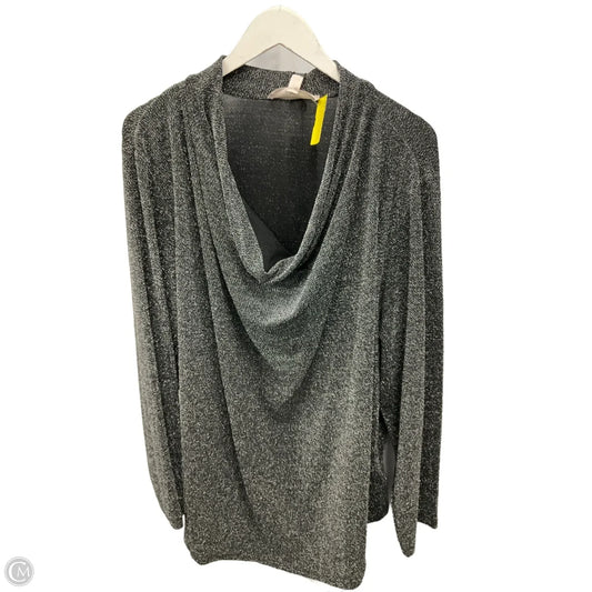 Top Long Sleeve By Catherine Malandrino In Black & Silver, Size: 3x
