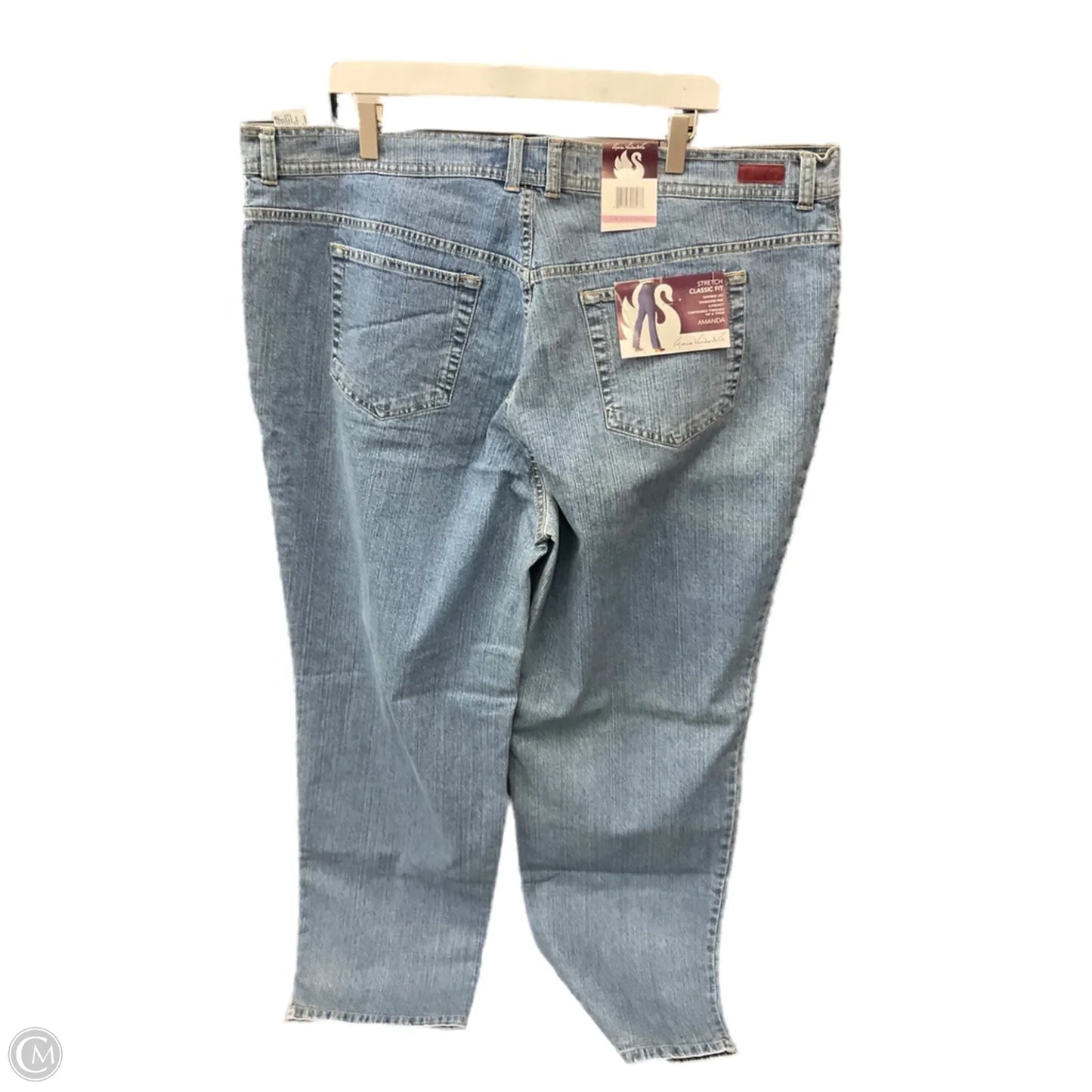 Jeans Straight By Gloria Vanderbilt In Blue Denim, Size: 22