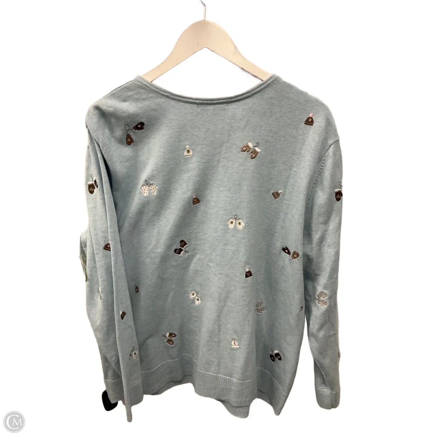 Top 2pc Long Sleeve By Cj Banks In Blue, Size: 2x