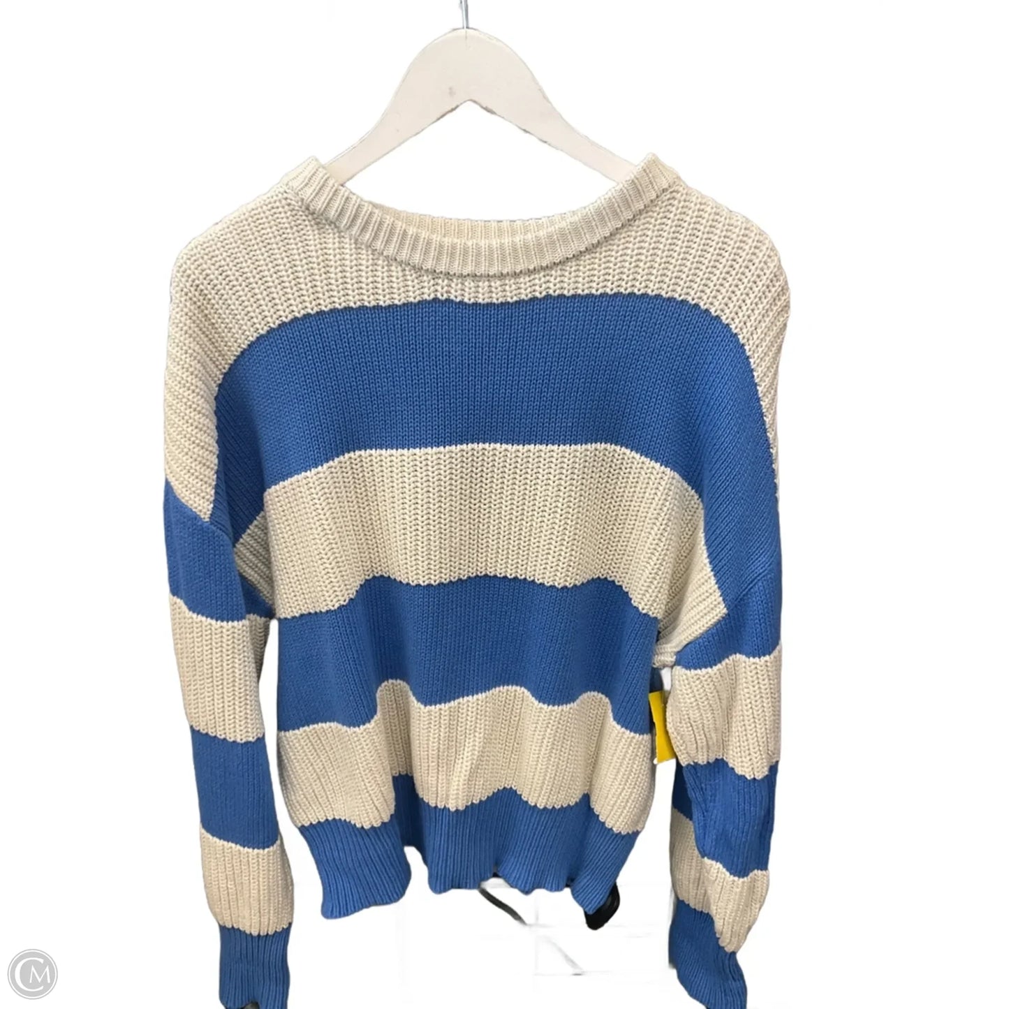 Sweater By Z Supply In Blue & Cream, Size: L