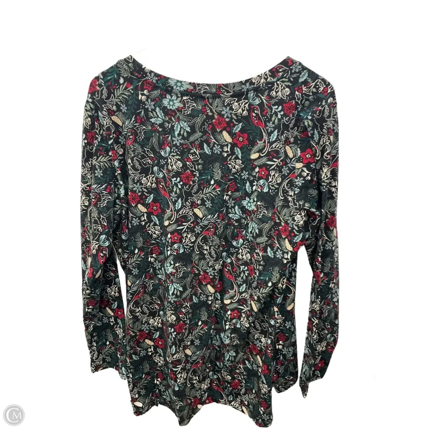 Top Long Sleeve By Christopher And Banks In Green & Red, Size: Xl