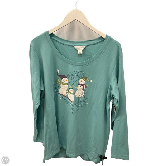 Top Long Sleeve By Christopher And Banks In Aqua, Size: Xl
