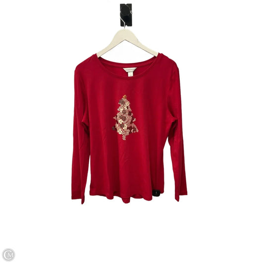 Top Long Sleeve By Christopher And Banks In Red, Size: Xl
