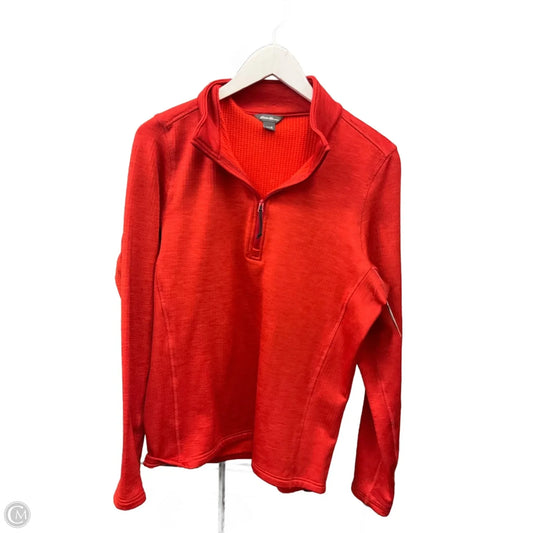Athletic Top Long Sleeve Collar By Eddie Bauer In Red, Size: M