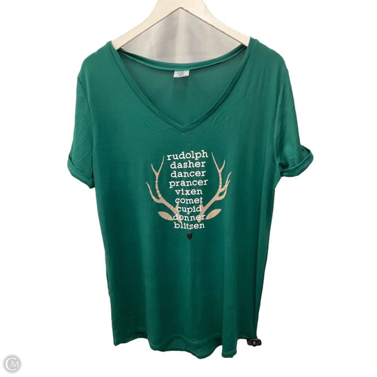 Top Short Sleeve By Clothes Mentor In Green, Size: Xl
