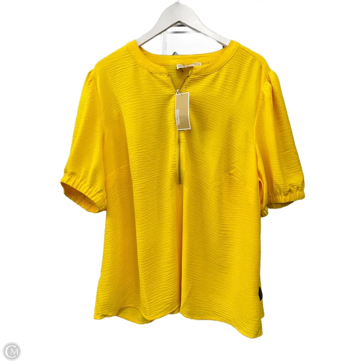 Top Short Sleeve By Michael By Michael Kors In Yellow, Size: 2x