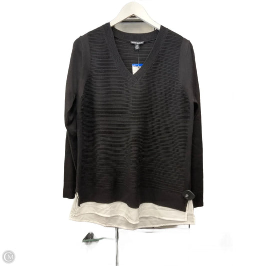 Top Long Sleeve By Hilary Radley In Black & White, Size: L