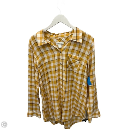 Top Long Sleeve By Christopher And Banks In Yellow, Size: L