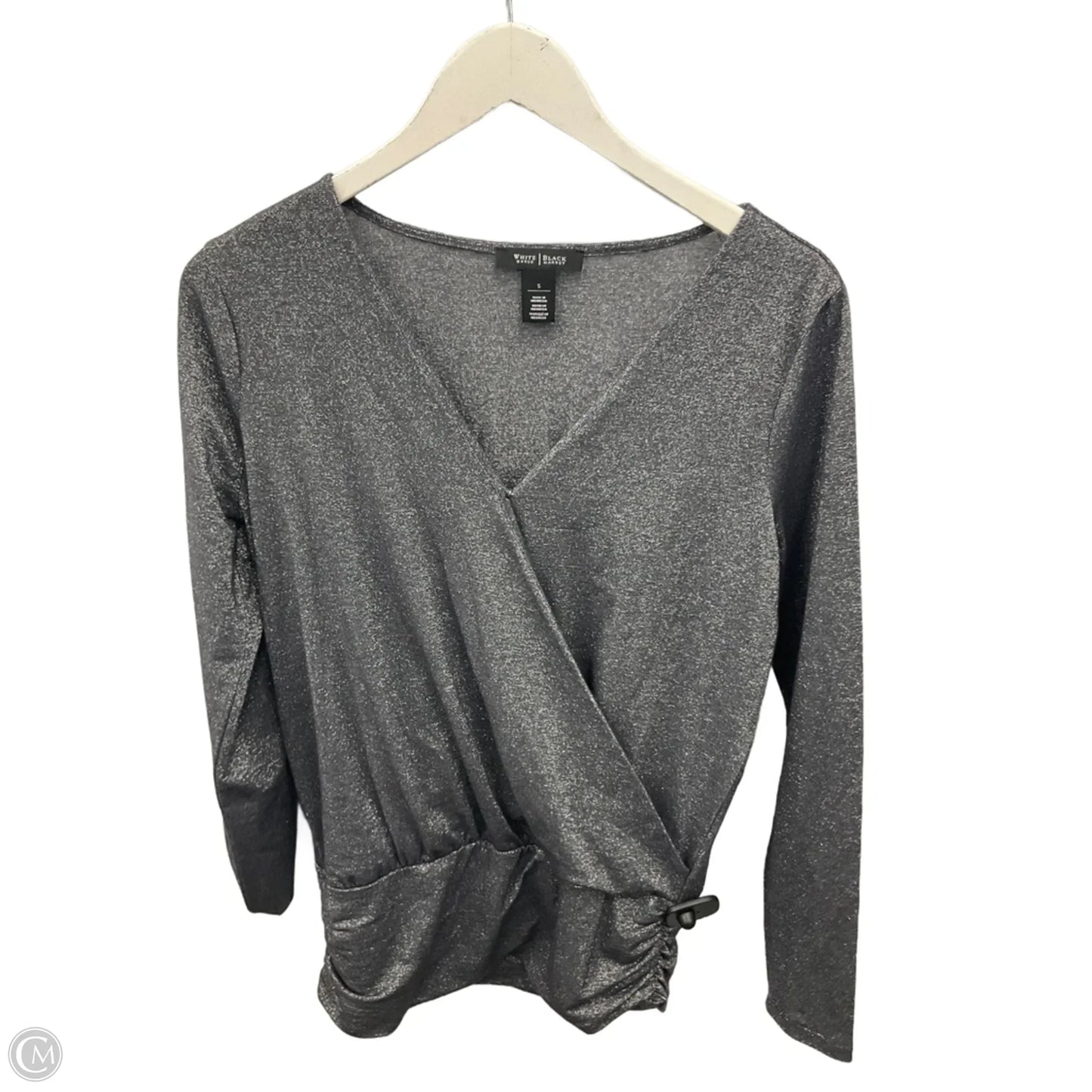 Top Long Sleeve By White House Black Market In Silver, Size: S