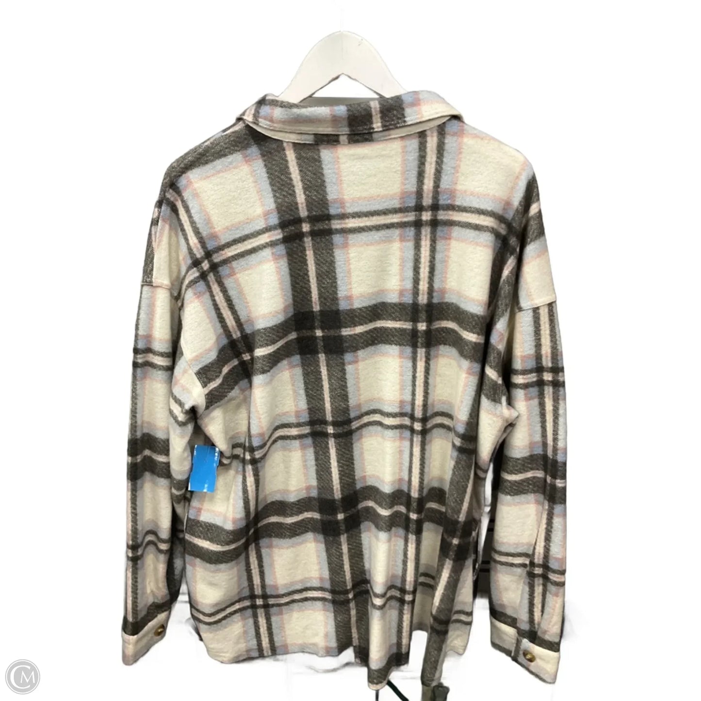 Top Long Sleeve By Maurices In Grey & White, Size: Xxl