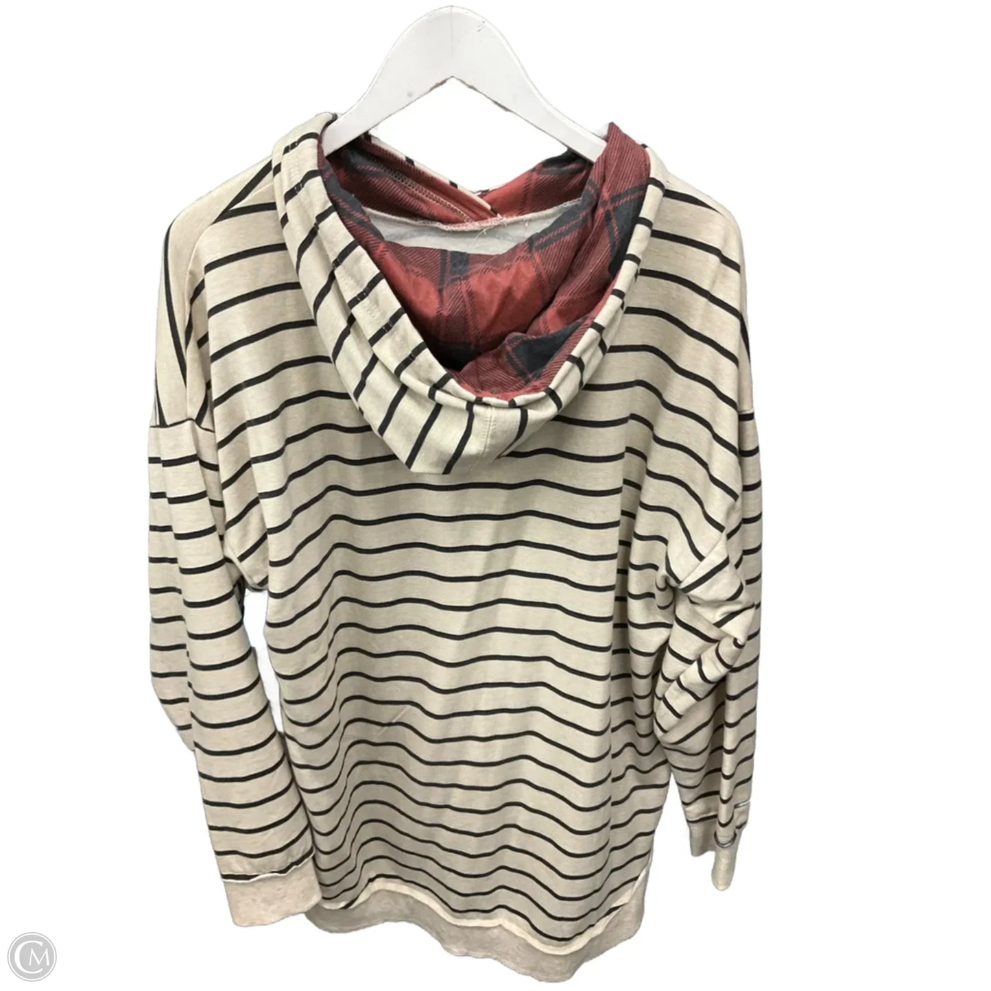 Top Long Sleeve By Maurices In Striped Pattern, Size: 1x
