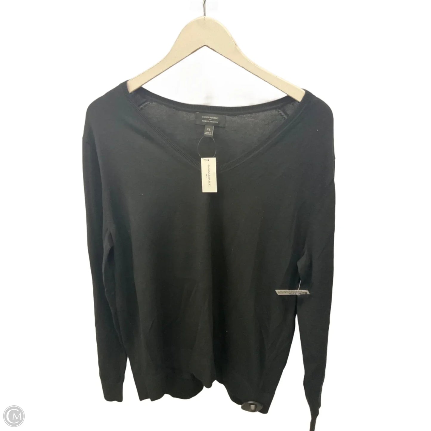 Top Long Sleeve By Banana Republic In Black, Size: Xl