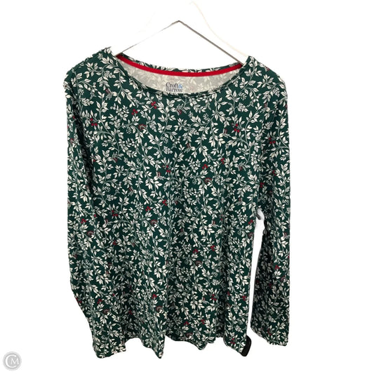 Top Long Sleeve By Croft And Barrow In Green & Red, Size: Xl