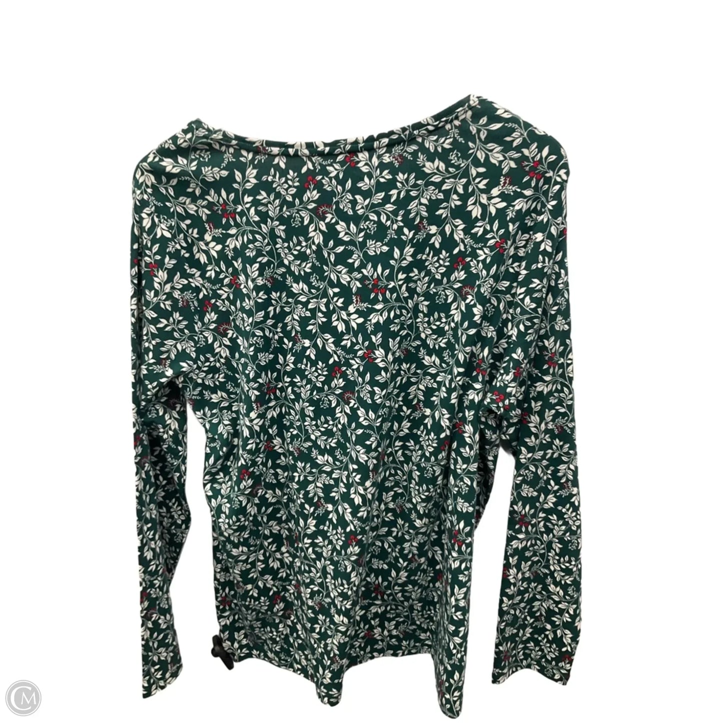 Top Long Sleeve By Croft And Barrow In Green & Red, Size: Xl