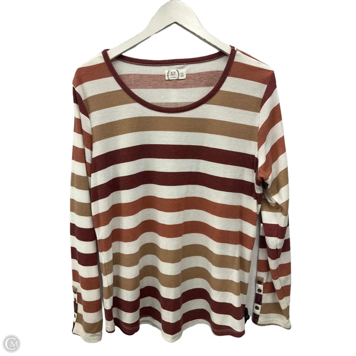 Top Long Sleeve By Maurices In Striped Pattern, Size: Xxl