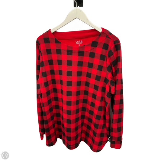 Top Long Sleeve By Croft And Barrow In Black & Red, Size: 1x