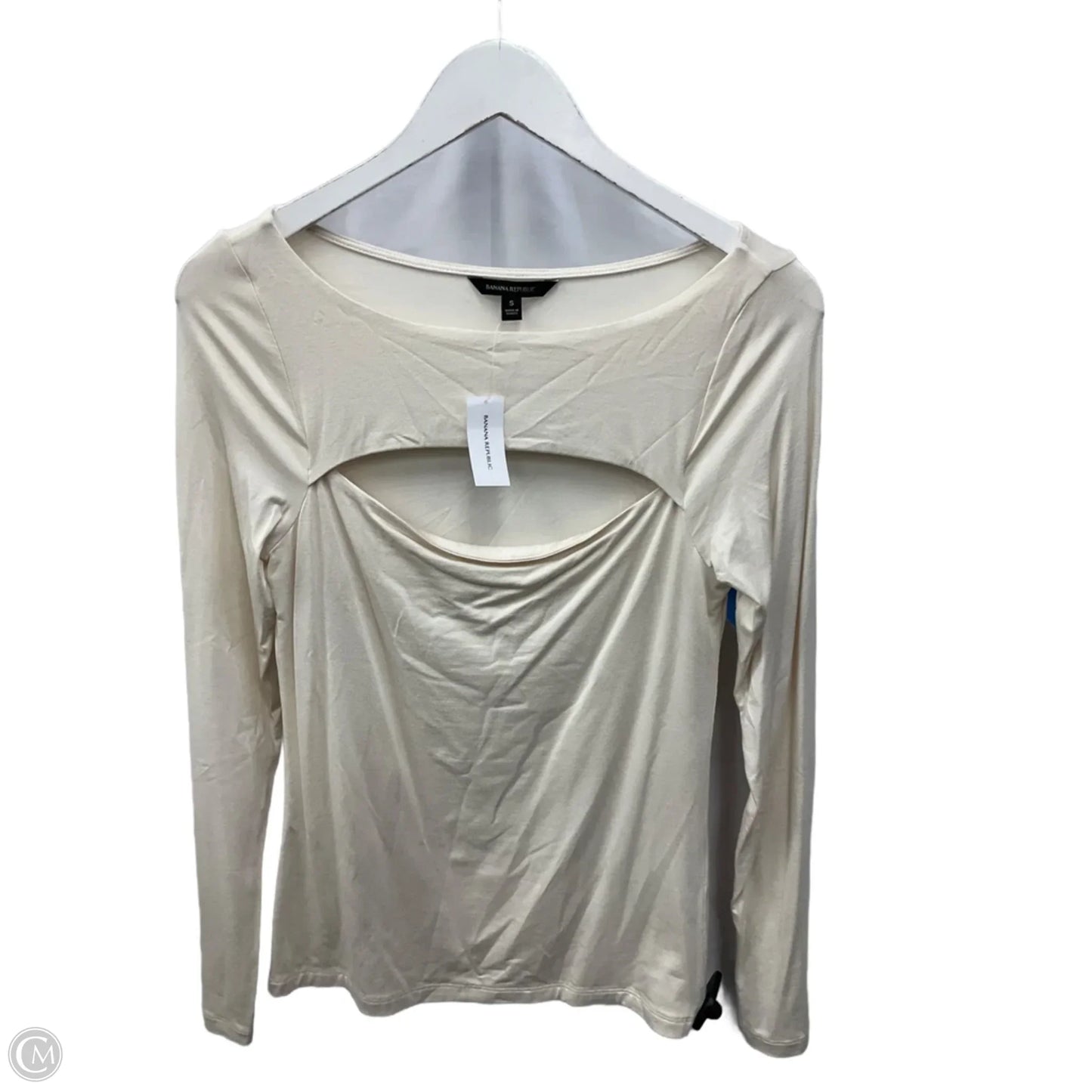 Top Long Sleeve By Banana Republic In Cream, Size: S