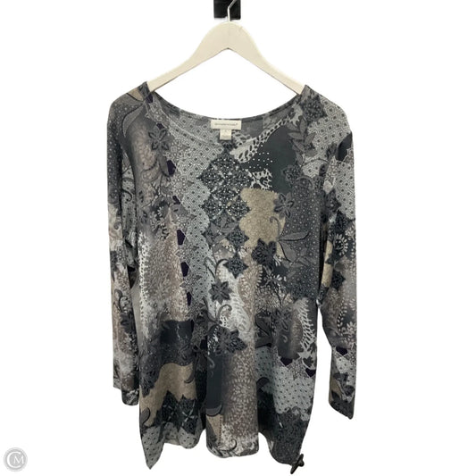 Top Long Sleeve By Christopher And Banks In Grey, Size: Xl