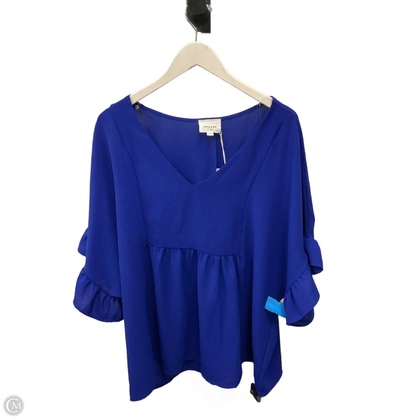 Top Short Sleeve By Andree By Unit In Blue, Size: 1x